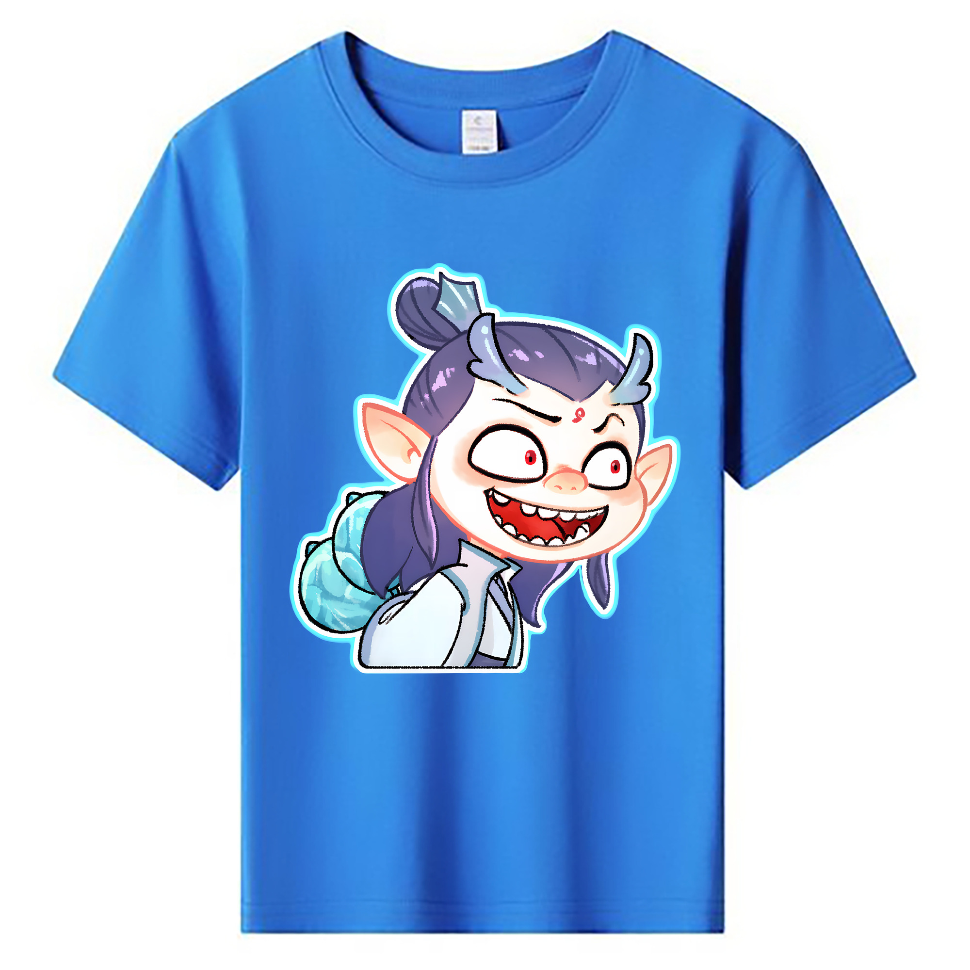 （画像用） Ne Zha 2 ナタ 魔童の大暴れ 綿100％キッズTシャツ（フロントプリント）